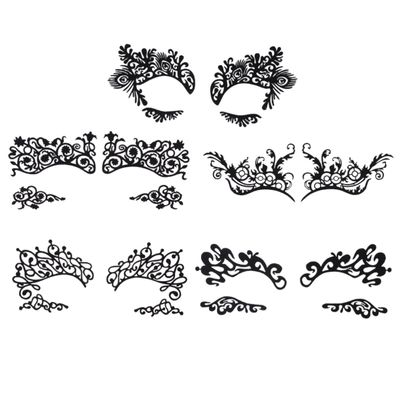 Temporary Eye Tattoos, 5 Pairs, Black Paper, for Cosplay and Concerts