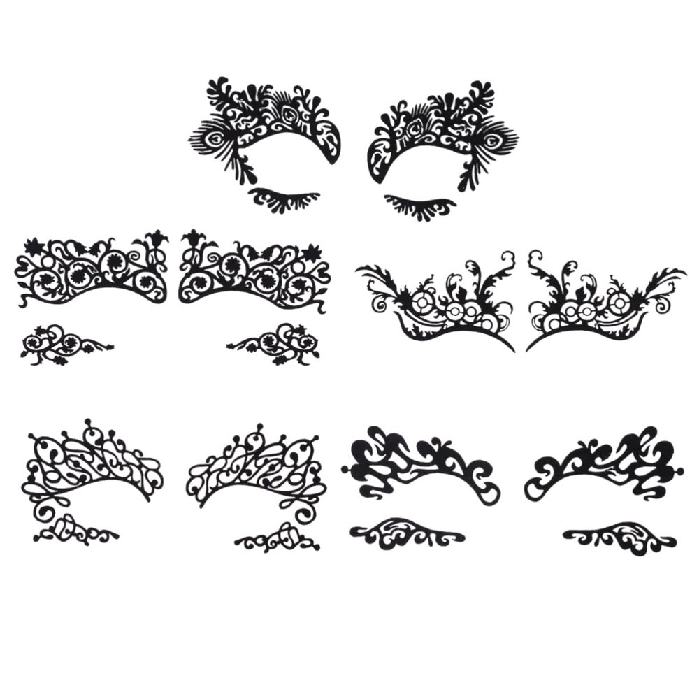 Temporary Eye Tattoos, 5 Pairs, Black Paper, for Cosplay and Concerts