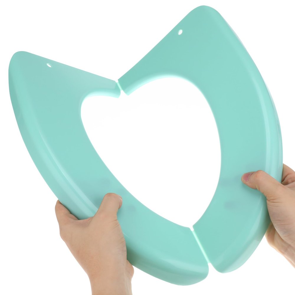 PP Plastic Foldable Toilet Training Seat, Green, for Travel