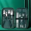 Xumh2024-3 12-Piece Stainless Steel Nail Clipper Set, Green view 2