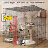 Indoor Cat Cage, DIY Metal Wire Enclosure with Door for Kittens and Small Animals, Large Playpen for 1–3 Cats view 2