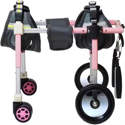 4-Wheel Dog Wheelchair, Mobility Aid for Disabled Dogs, Pink, X-Small