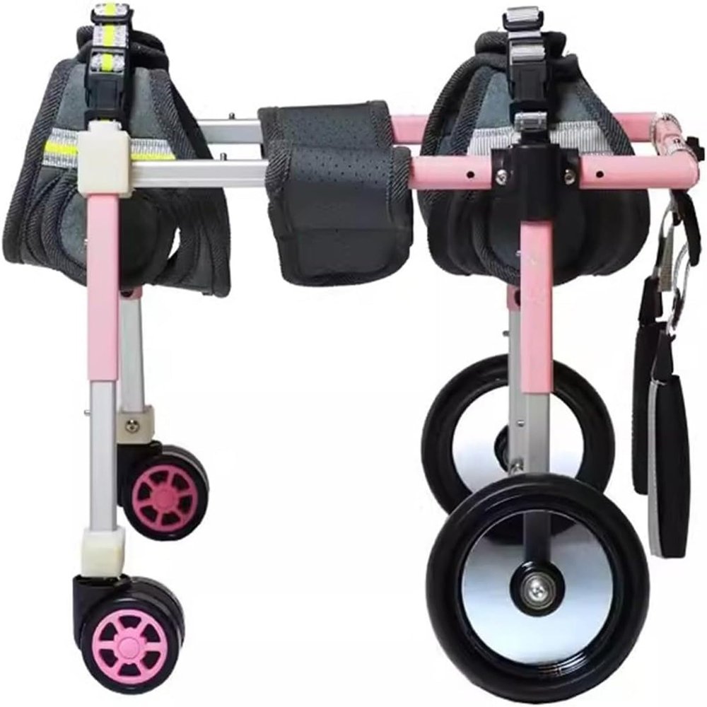 4-Wheel Dog Wheelchair, Mobility Aid for Disabled Dogs, Pink, X-Small