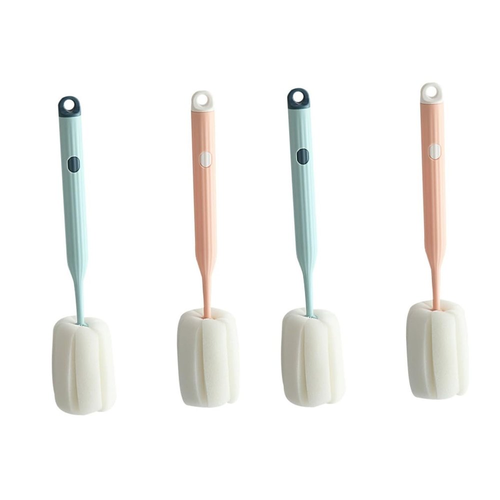 KOMBIUDA 4-Piece Baby Bottle Brush Set with Long Handles