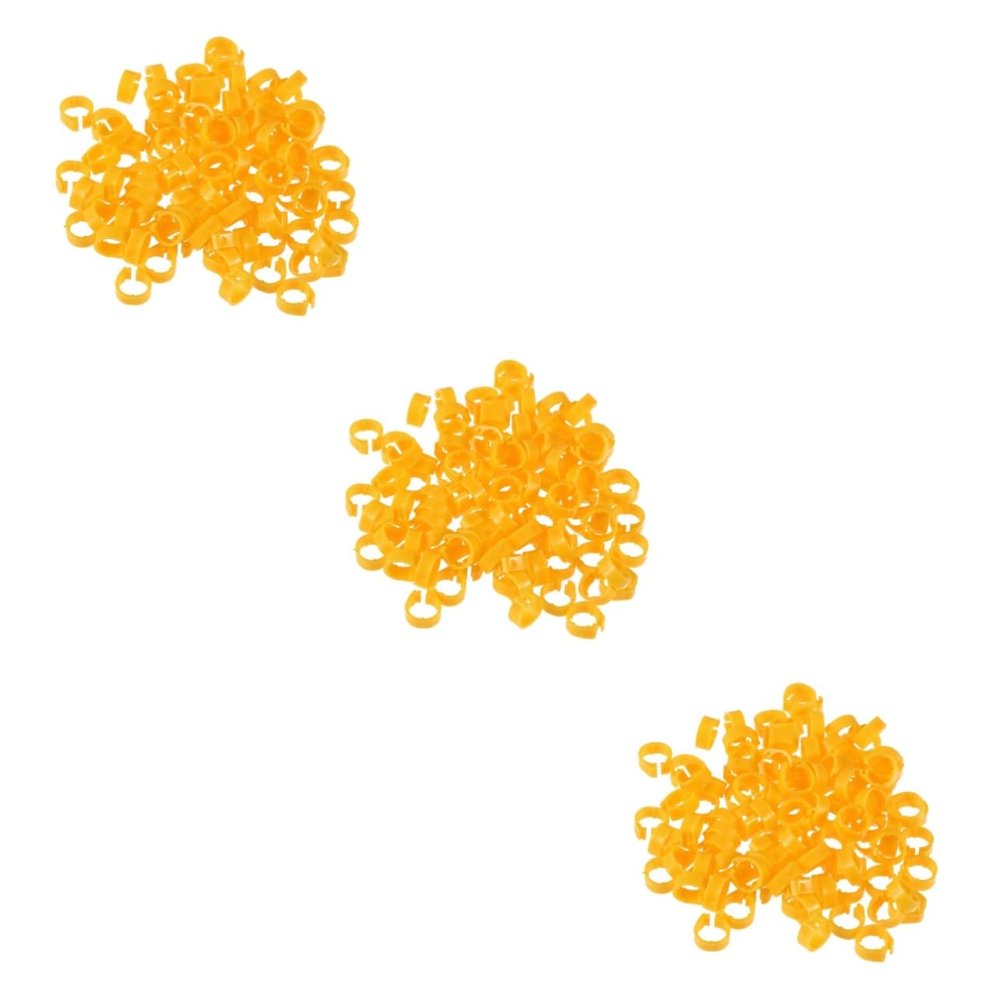 Sosoport 300-Piece Yellow Bird Identification Rings for Pigeons, Parrots and Other Birds
