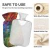 Hot or Cold Water Bottle with Rainbow Feather Cover, 1 L view 4