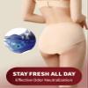 REELINDRY Women's Washable Incontinence Underwear, 57 g, Bladder Leak Protection, 2-Pack, Black/Beige, Size L view 4