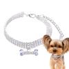 Xasbseulk Puppy Necklace | 3-Row Rhinestone Bone Pendant view 1