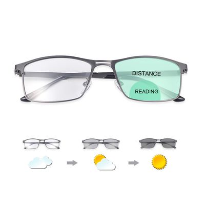 PEEPAI Photochromic Bifocal Reading Glasses, UV and Blue-Light Blocking, 1.5