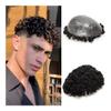 Afro-Curly Men's Hair Replacement System, Full PU Injection Base view 1
