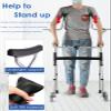 SXTYFBB Foldable Walker, Lightweight Aluminum Alloy Rollator with 2 Wheels, Adjustable for Elderly Women and Men view 2