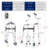 SXTYFBB Foldable Walker, Lightweight Aluminum Alloy Rollator with 2 Wheels, Adjustable for Elderly Women and Men view 3
