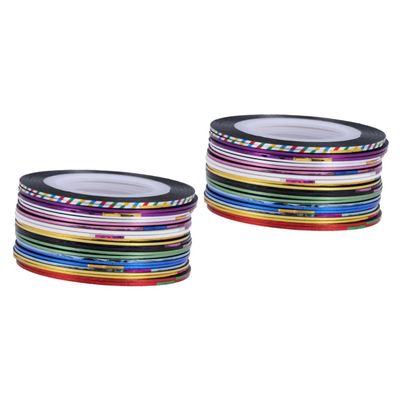 FRCOLOR 60-Roll Holographic Nail Striping Tape, Mixed Colors