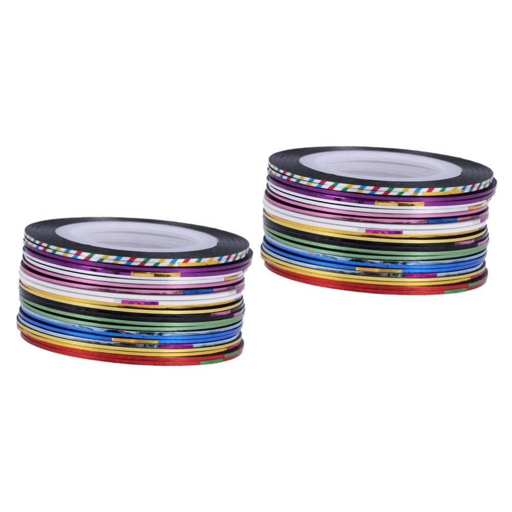 FRCOLOR 60-Roll Holographic Nail Striping Tape, Mixed Colors