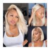13x4 Ombre Blonde Short Bob Wig for Women, Remy Human Hair, 150% Density view 1
