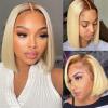 13x4 Ombre Blonde Short Bob Wig for Women, Remy Human Hair, 150% Density view 2