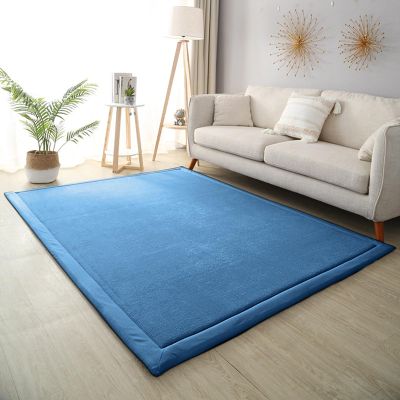 DSSHENGDS Extra-Soft 2 cm Coral Velvet Rug, Non-Slip Crawling Mat, Solid Color, 150 × 180 cm