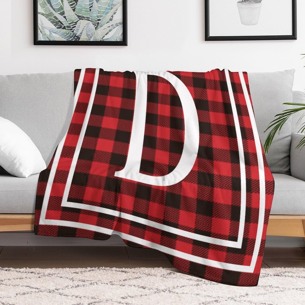 CustonCares Personalized Fleece Blanket with Initial D, Monogram, 30 x 40 in, Plush Throw for Pets, Sofa, Couch, Office, and Wedding Gifts