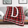 CustonCares Personalized Fleece Blanket with Initial D, Monogram, 30 x 40 in, Plush Throw for Pets, Sofa, Couch, Office, and Wedding Gifts view 1