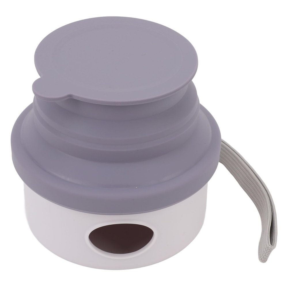 Pyhodi Portable Folding Silicone Water Bowl for Pets, 150 mL, Purple