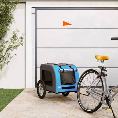 Dog Bicycle Trailer, Blue and Gray, Oxford Fabric and Iron