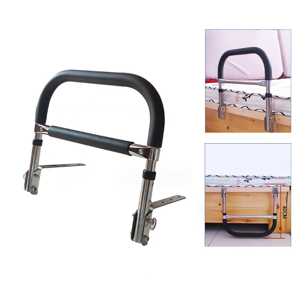 Safety Bed Rail with Folding Handle for Elderly Users
