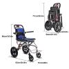 TRGCJGH Foldable Transport Wheelchair, Ultra-Light Travel Wheelchair, 17.7 in Seat, 12 Wheels, Orange view 2
