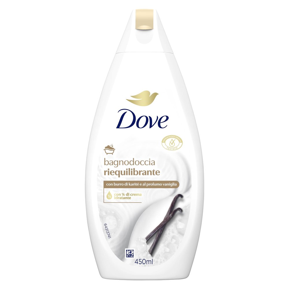 Dove Balancing Shower Gel with Shea Butter & Vanilla, 1/4 Moisturizing Cream, Dermatologically Tested, 100% Recycled Bottle*