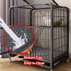 WXXSHGDW Large Indoor Rabbit Cage, 2-Tier Metal Small Animal Cage with Tray and Wheels, White view 4