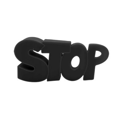 LEQUXXNR 1-Piece Silicone Door Stopper, Baby Safety, Letter Design, Black