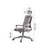 Beauty Comes Ergonomic Office Chair, Mesh, High Backrest, Gaming Chair, Large and Tall, Adjustable, Comfortable Home Office Chair for Men and Women, Swivel Chair (Orange) view 3