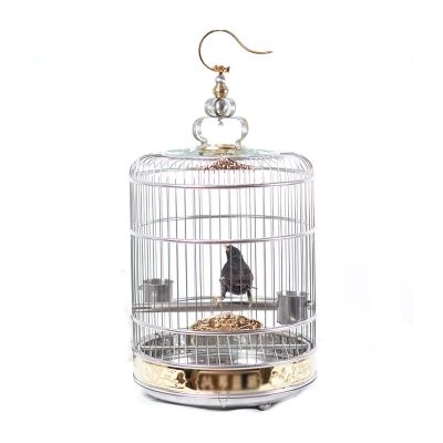 asdchZen Deluxe Round Bird Cage, Stainless Steel, 36 cm