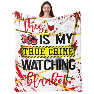 True Crime Gifts, True Crime Blanket 60 x 50 in, Serial Killer Gifts, True Crime Gifts for Women and Men, Crime Show Lovers