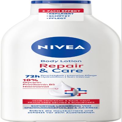 NIVEA Repair & Care Body Lotion for Very Dry Skin, with Glycerin, Niacinamide & Provitamin B5 (400 ml)