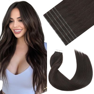 VINBAO 22-Inch #2 Brown Tape-In Remy Human Hair Extensions, 20 Pieces, 50 g