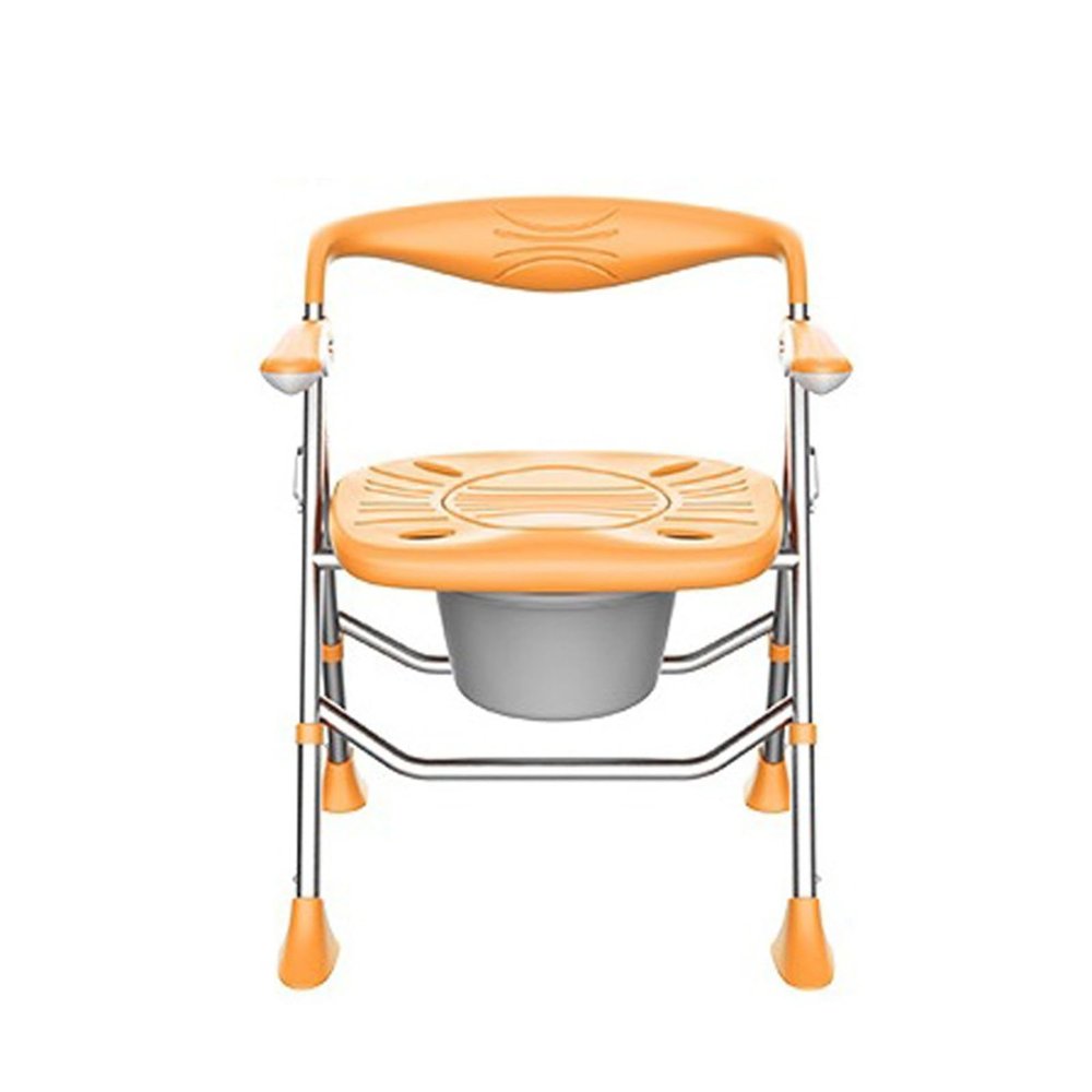 Folding Toilet Commode Chair for Adults and Seniors, Height-Adjustable Shower Chair