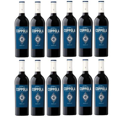 Francis Ford Coppola Diamond Collection Merlot Dry Red Wine, California, Includes FeinWert E-Book (12 x 0.75 L)