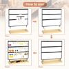 UHJKLA Jewelry Stand, Earring Holder, 3-Tier Jewelry Organizer, Display Tree with Metal/Wood Base view 3