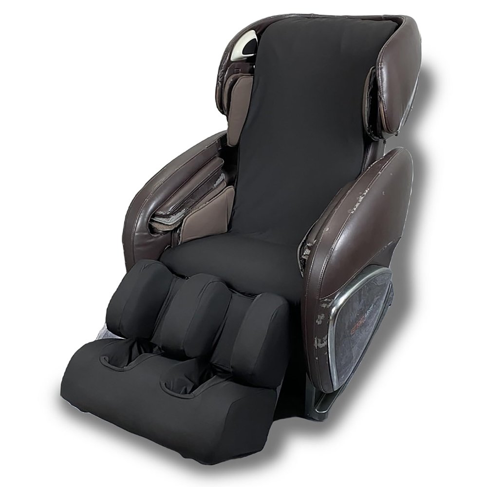 YFJBDKS Universal Full-Body Shiatsu Massage Chair Cover, Dust- and Sweat-Resistant, Washable Stretch Fabric, Black