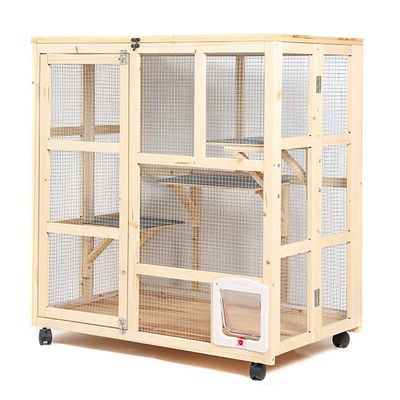 WOTZOV Extra-Large 3-Story Cat Cage Apartment with Wheels