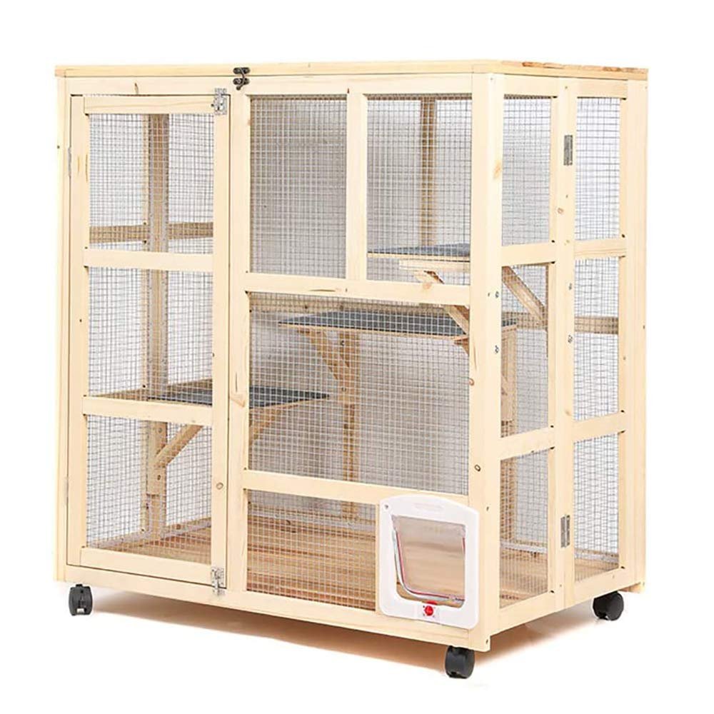WOTZOV Extra-Large 3-Story Cat Cage Apartment with Wheels