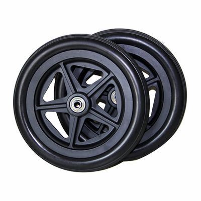 Wheelchair Replacement Front Wheels, Solid Black, Pair – 6 in/14 cm (5.5 in)