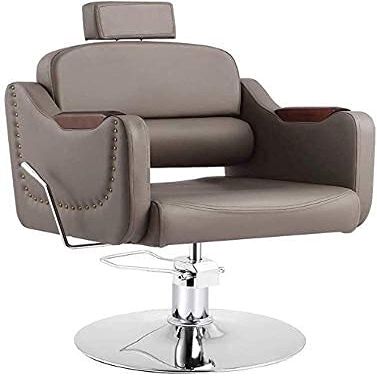 Hydraulic Hair Styling Chair for Business or Home, Gray, 190 kg Capacity