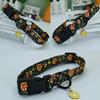 Newtensina Fashion 2-Piece Flower Pattern Dog Collar Set with Petal and Butterfly Pendants for Medium and Large Dogs - Black/Blue - M view 2