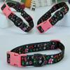 Newtensina Fashion Flower Pattern Dog Collar - Black - L view 2