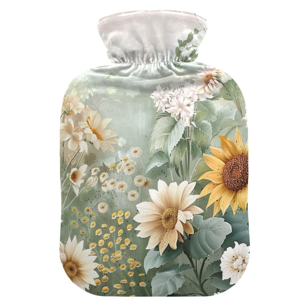 Vintage Floral Hot Water Bottle with Soft Cover, 1 L