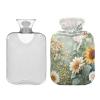 Vintage Floral Hot Water Bottle with Soft Cover, 1 L view 2