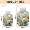 Vintage Floral Hot Water Bottle with Soft Cover, 1 L view 3