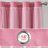 JANMEYO Modern Star Blackout Curtains with Voile Sheer Panels, 2 Panels, Beige, W52 × H84.2/132 × 214 cm view 4