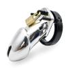 Silicone Chastity Cage for Men with 5 Adjustable Rings, Silver/Long view 3